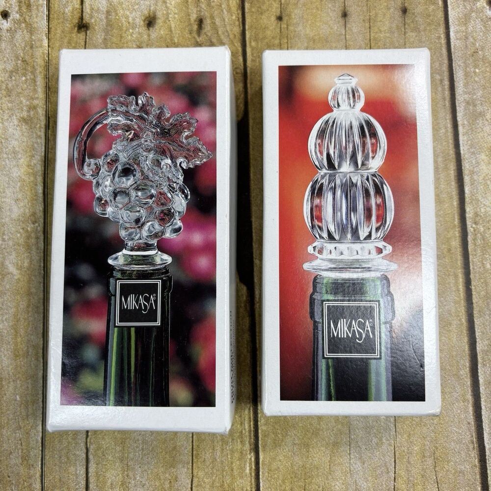 Mikasa Crystal Bottle Stopper Lot Monterey Fruit Collection Austria New In Box